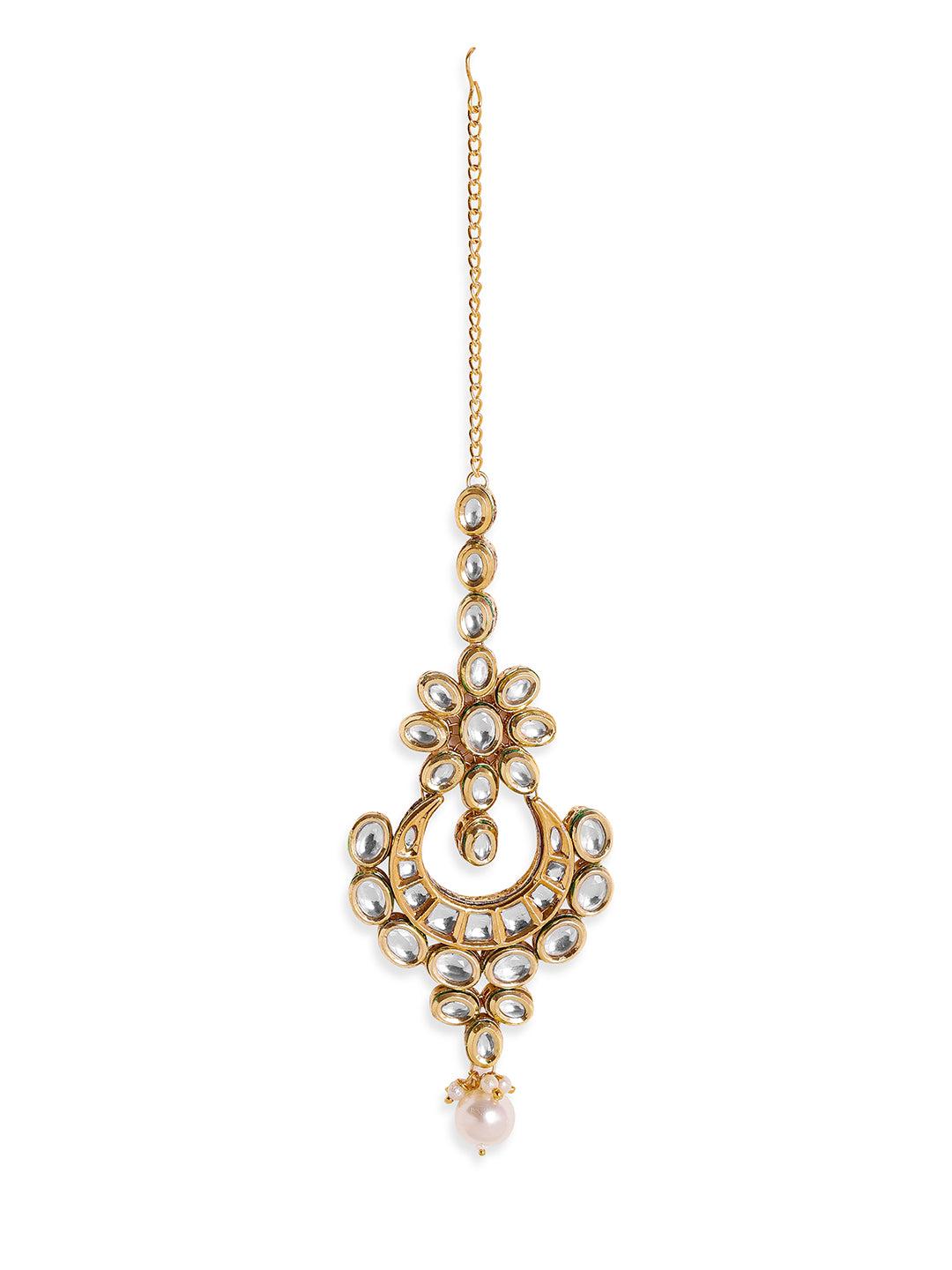 Priyaasi Floral Chandbali Style Design Gold Plated Elegant maangtika