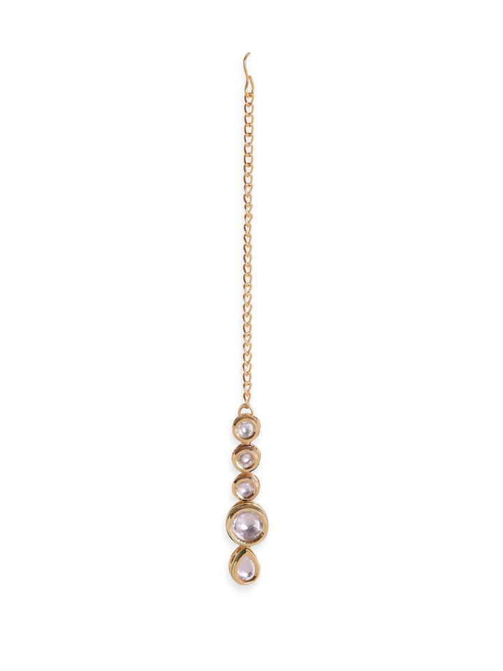 Priyaasi Plain Kundan Gold Plated Maangtika