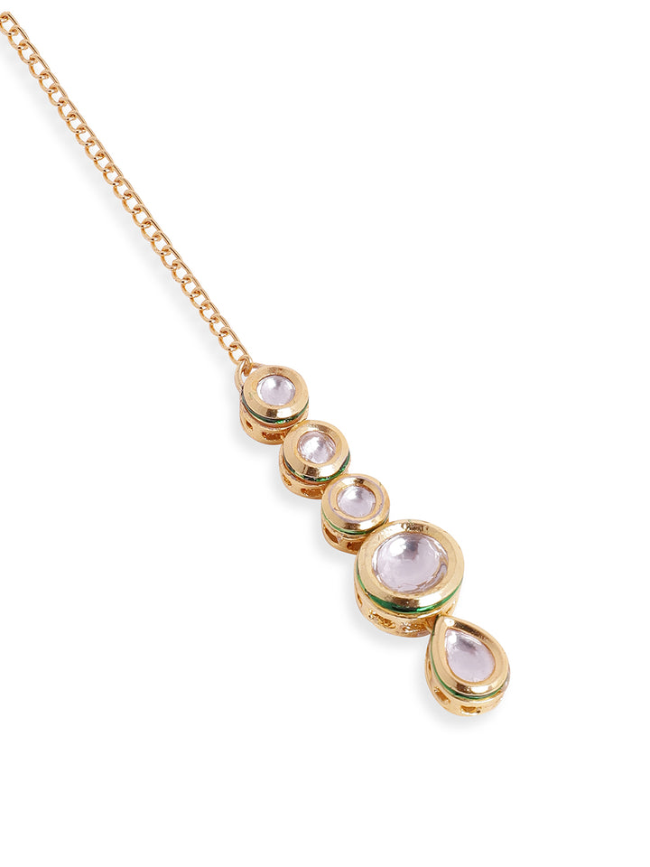 Priyaasi Plain Kundan Gold Plated Maangtika