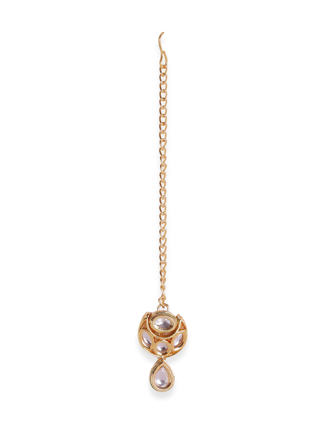 Priyaasi Kundan Gold Plated Plain Design Gold Plated Maangtika