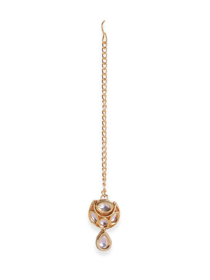 Priyaasi Kundan Gold Plated Plain Design Gold Plated Maangtika