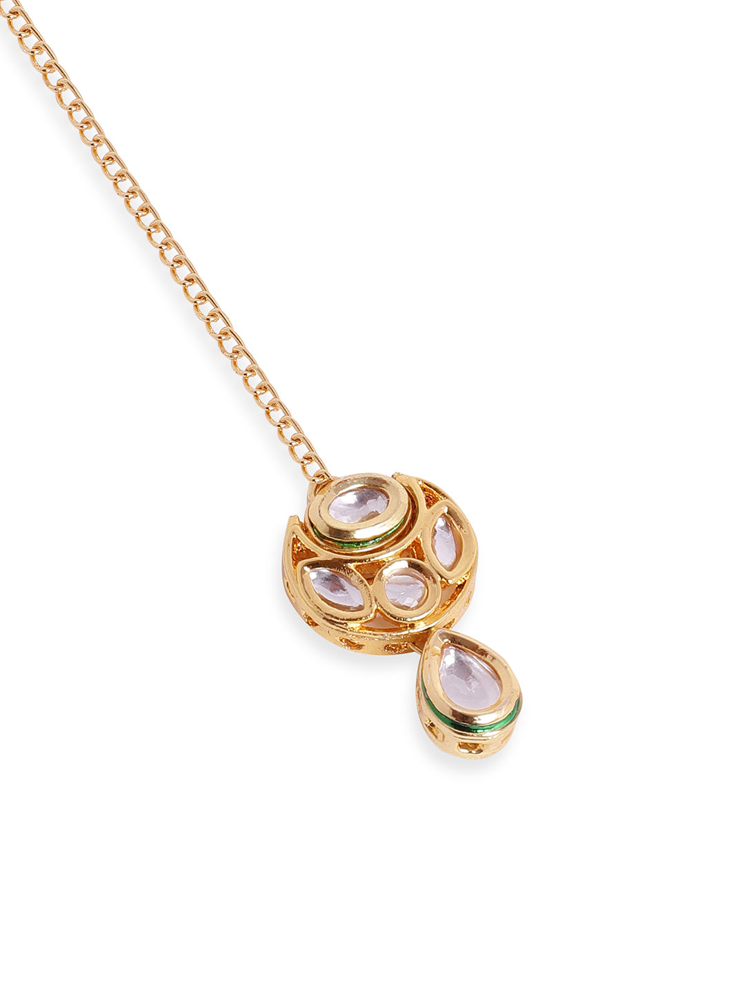 Priyaasi Kundan Gold Plated Plain Design Gold Plated Maangtika