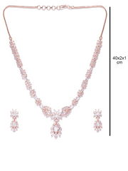 American Diamond Rose Gold Plated Jewellery Set