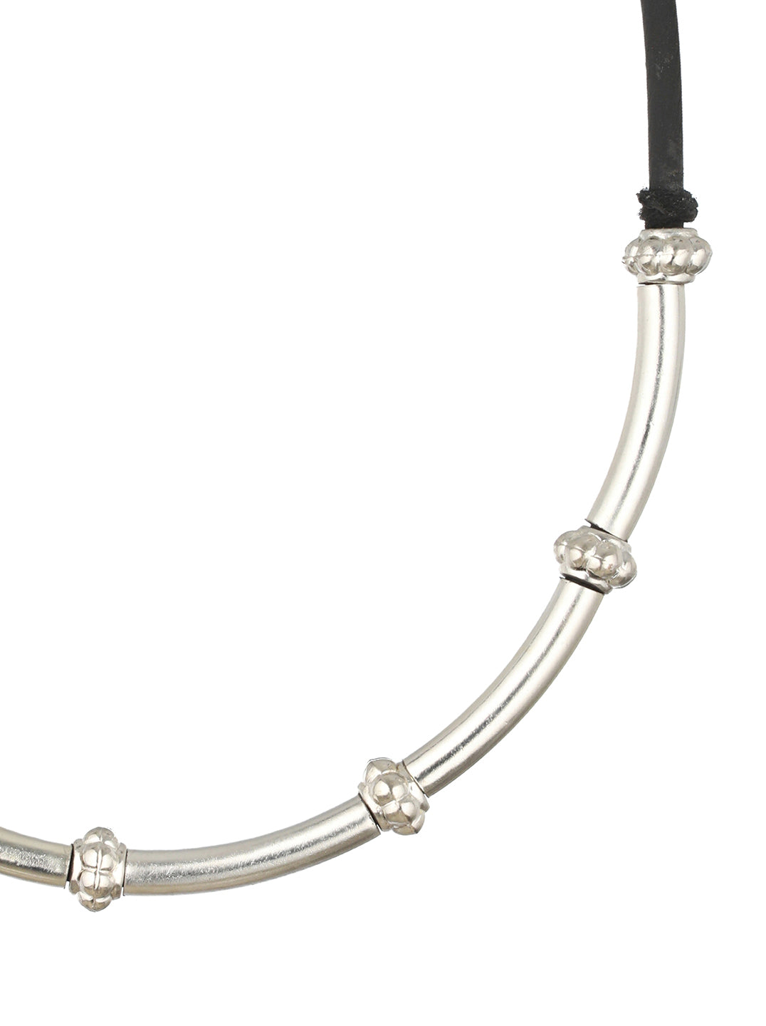 Priyaasi Tribal Style Tube Design Oxidised Silver Necklace