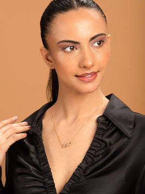 Prita by Priyaasi Rose Gold Studded Infinity-Heart Necklace