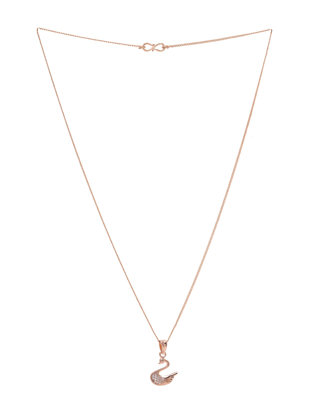 Priyaasi The Swan Symphony in Rose Gold Necklace