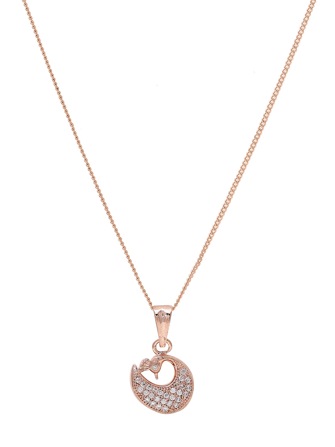 Priyaasi Radiant Rose Gold Plated American Diamond Necklace