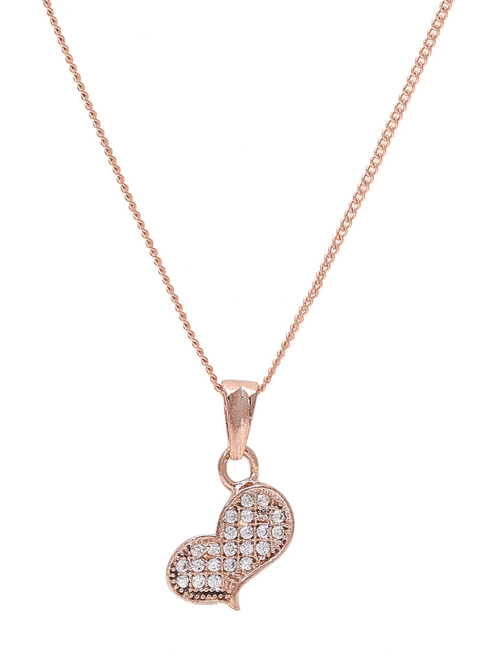 Priyaasi Rose Gold-Plated Romance in a Heart Pendant Necklace