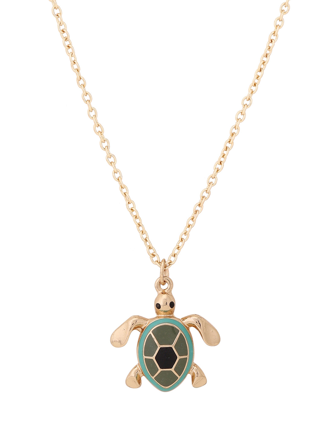 Priyaasi Blue Tortoise Pendant Fashion Necklace