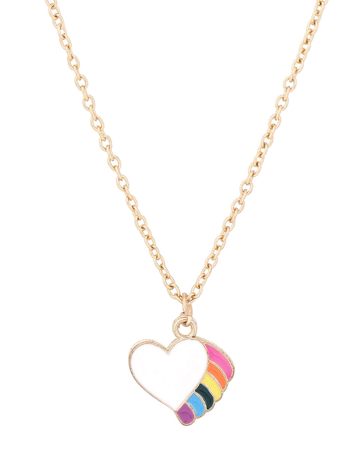Priyaasi Heart Shaped Unicorn Colored Necklace