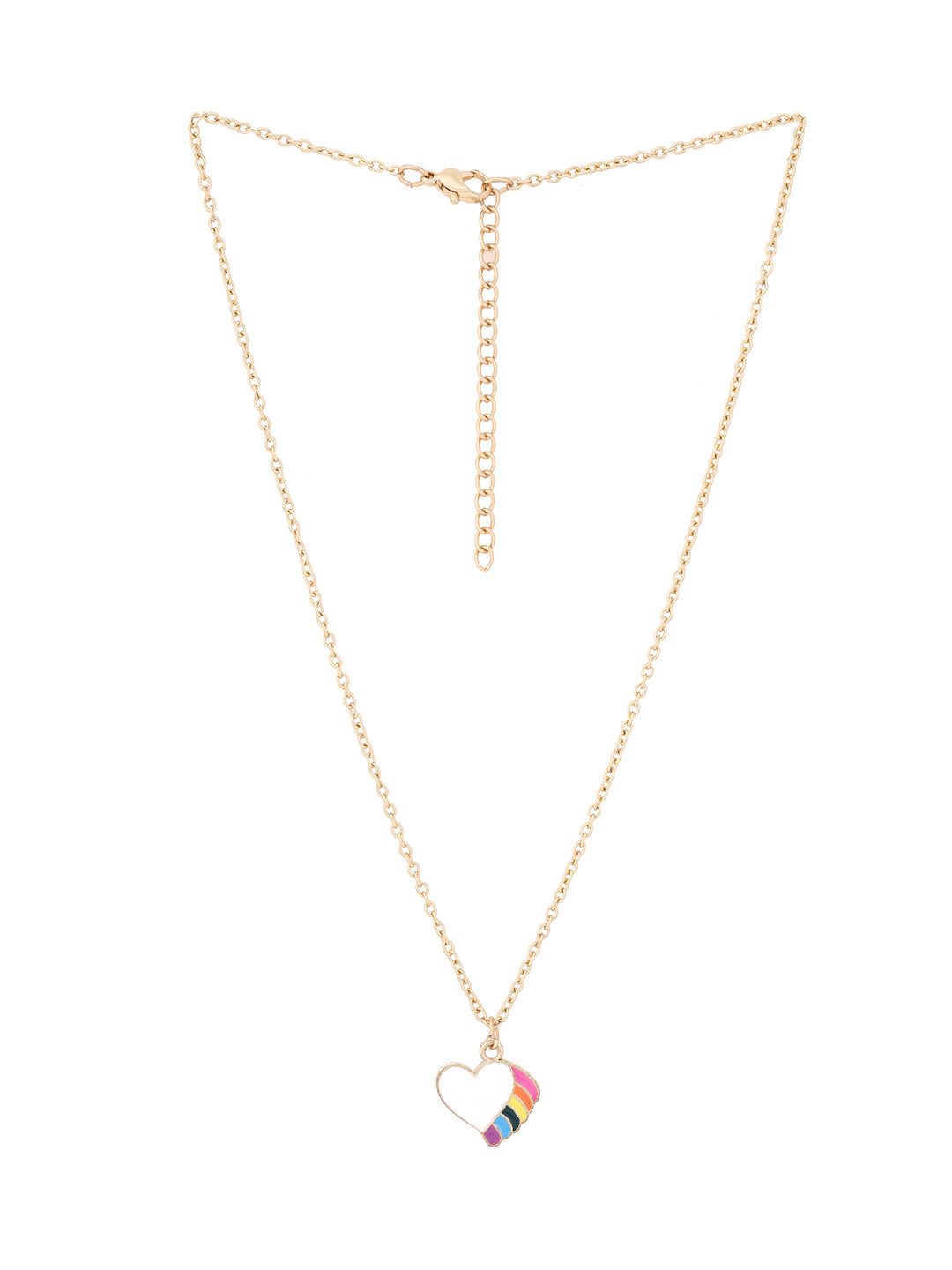 Priyaasi Heart Shaped Unicorn Colored Necklace