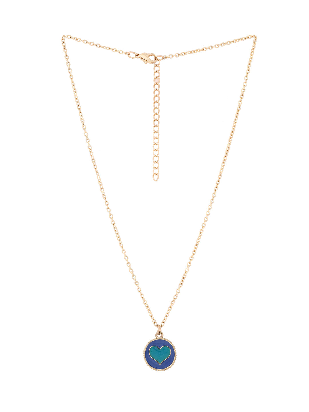 Priyaasi Blue Heart Pendant Gold Plated Necklace