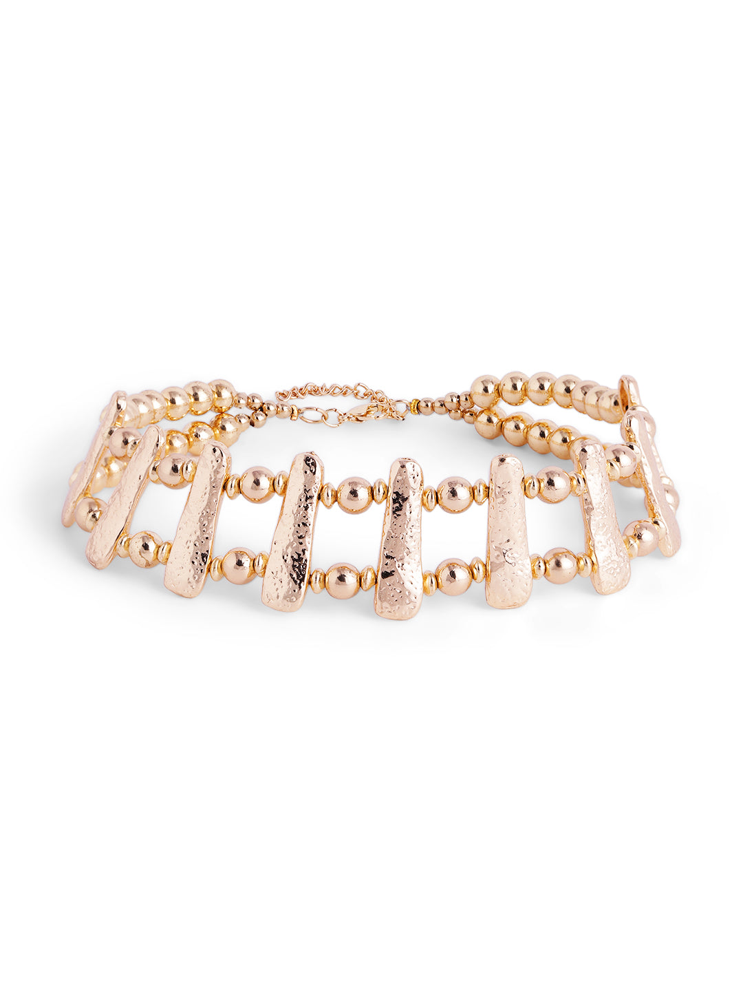 Abstract Pattern Gold Plated Fancy Choker Necklace