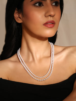 Priyaasi Pearl Two Layered Gold Plated Necklace