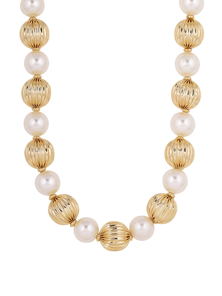 Priyaasi Fancy Gold Bold Balls Pearl Balls Gold Plated Sequenced Necklace