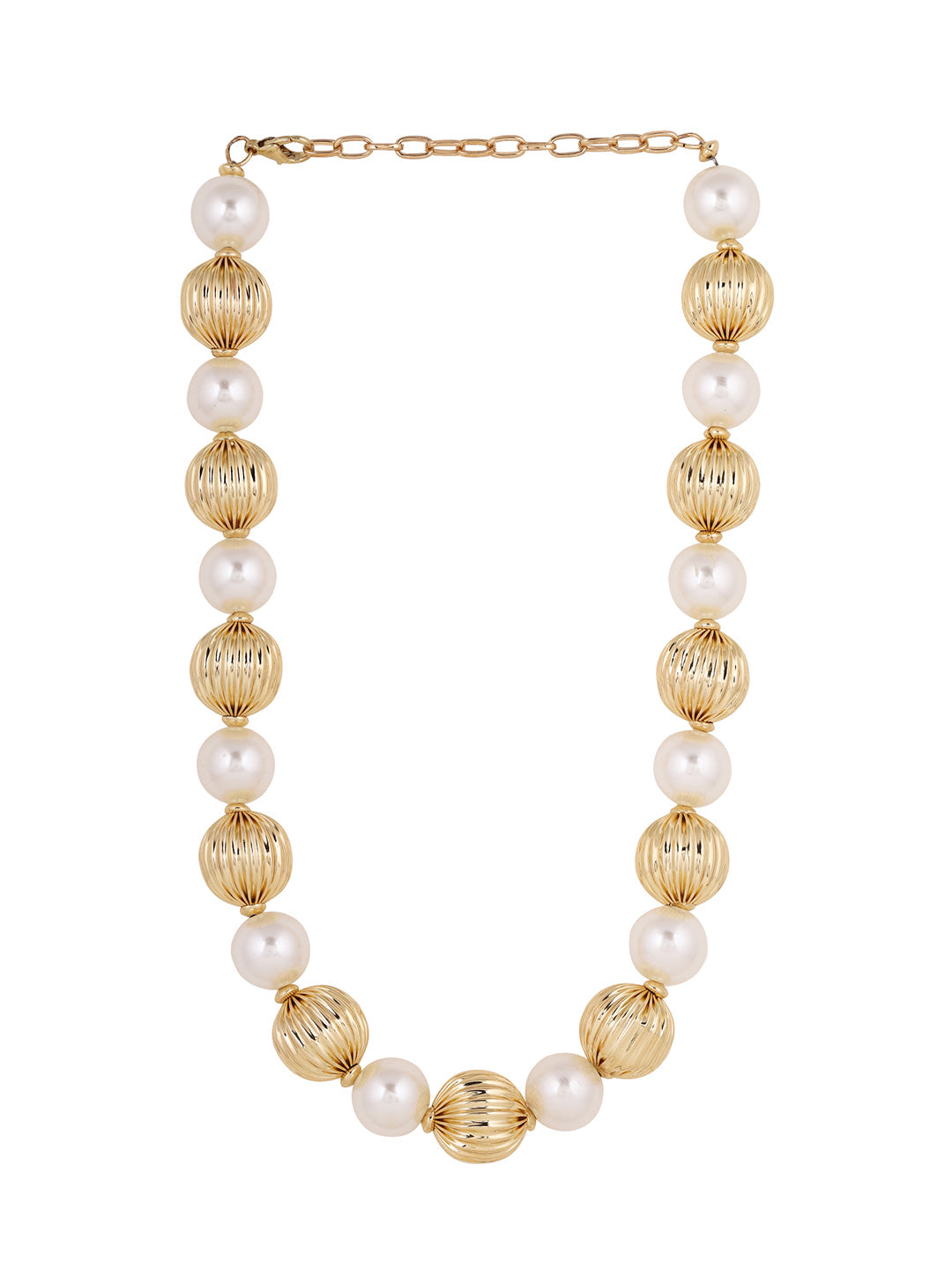 Priyaasi Fancy Gold Bold Balls Pearl Balls Gold Plated Sequenced Necklace