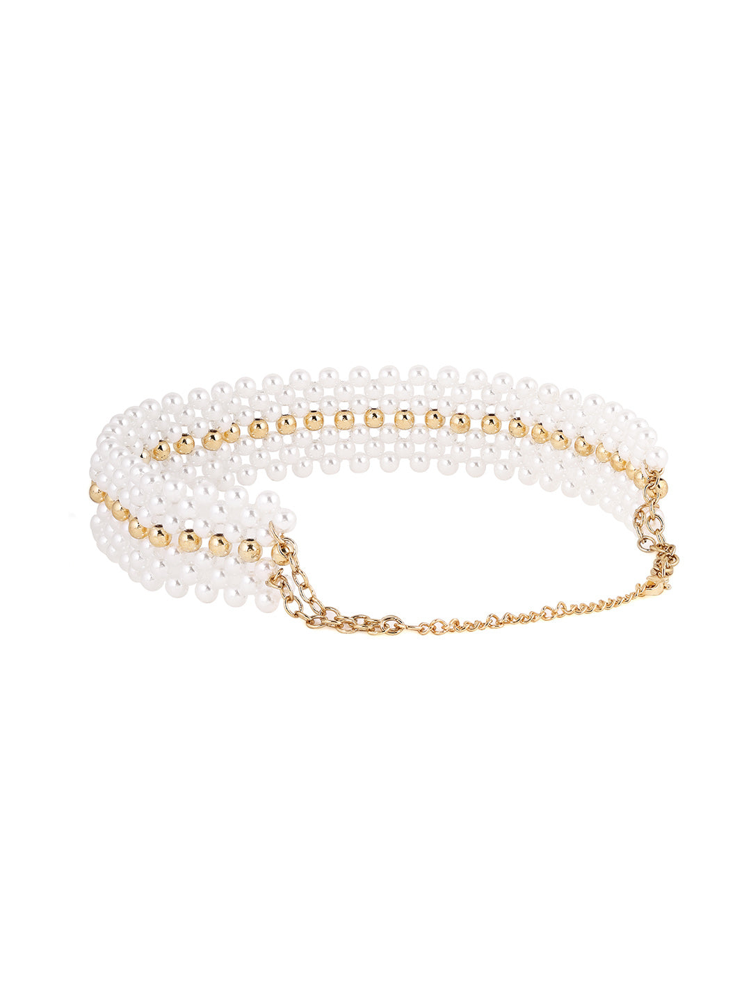 Priyaasi Bling Pearl Gold Balls Gold Plated Fancy Necklace