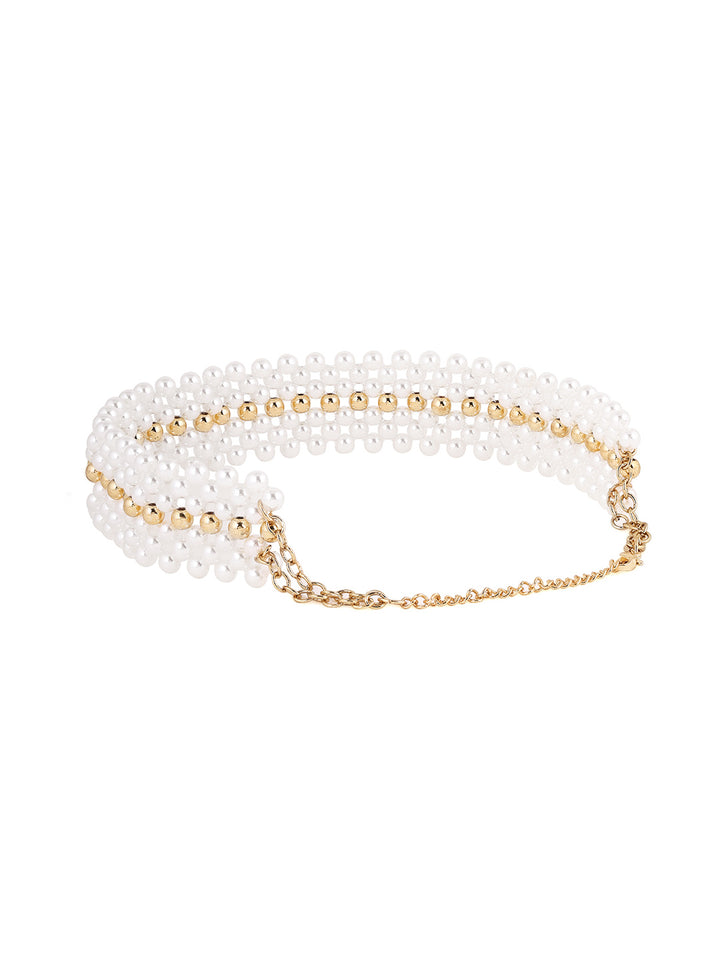 Priyaasi Bling Pearl Gold Balls Gold Plated Fancy Necklace