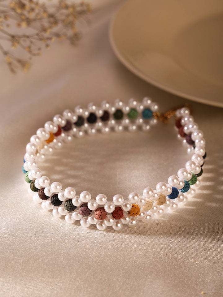 Priyaasi Multicolor Beads Pearls Elegance Classy Necklace