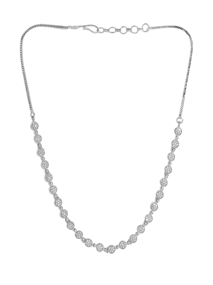 Priyaasi Simple AD Silver Plating Fashionable Statement Design Necklace