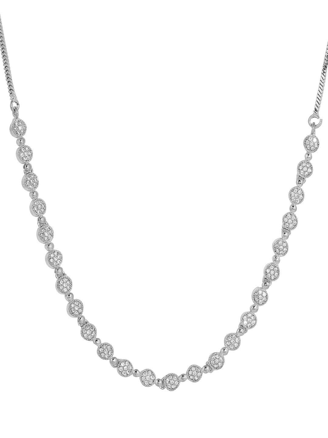 Priyaasi Simple AD Silver Plating Fashionable Statement Design Necklace