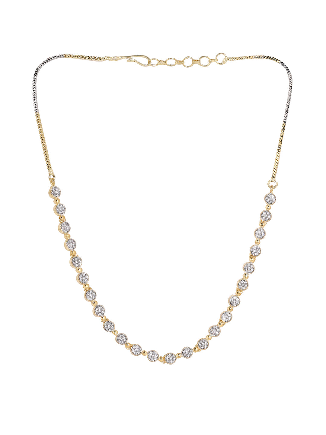 Priyaasi Simple AD Gold Plating Fashionable Statement Design Necklace