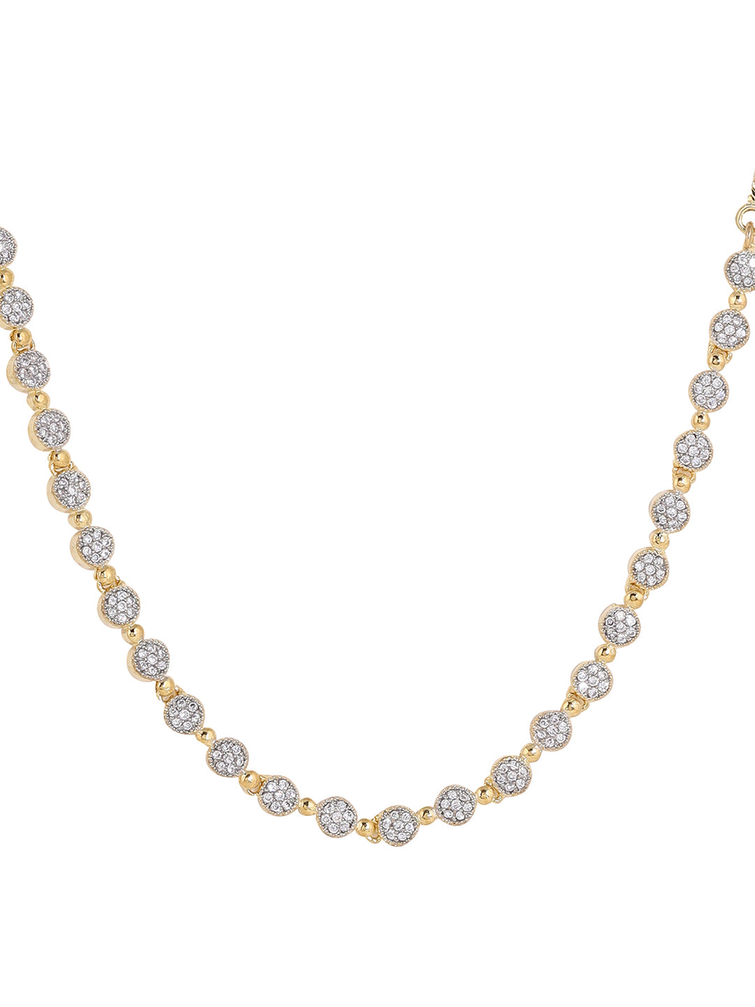 Priyaasi Simple AD Gold Plating Fashionable Statement Design Necklace