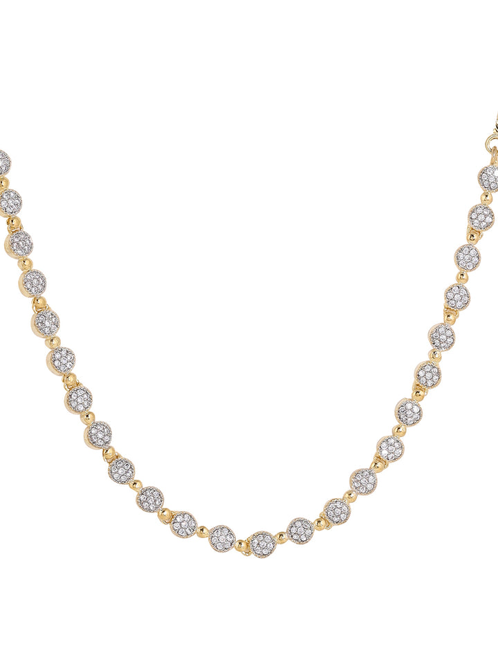 Priyaasi Simple AD Gold Plating Fashionable Statement Design Necklace