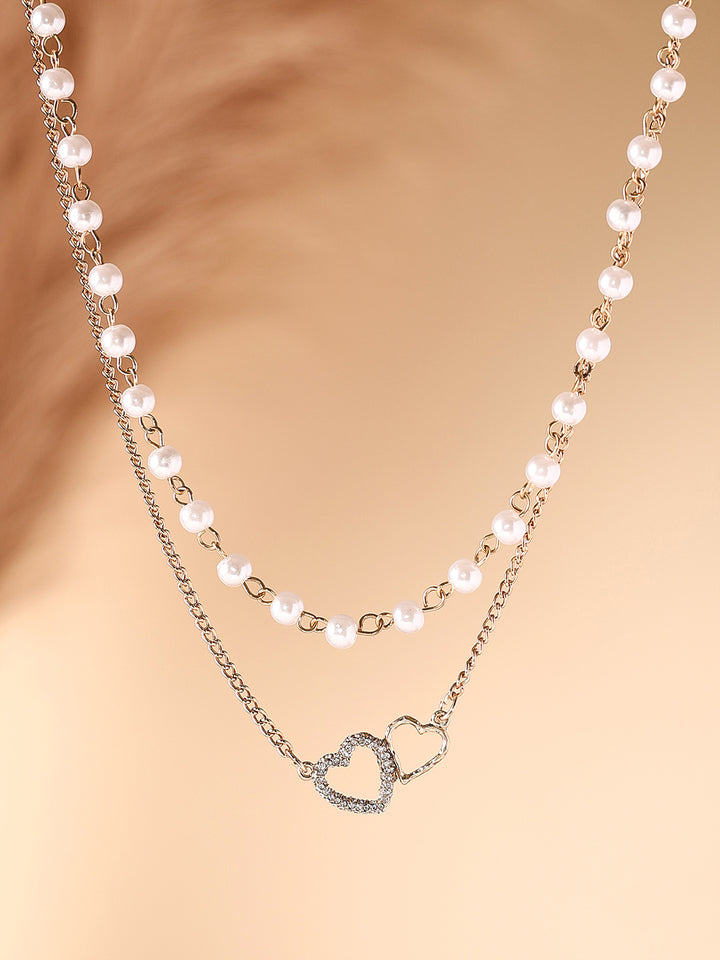 Priyaasi Gold Plated White Pearl Necklace