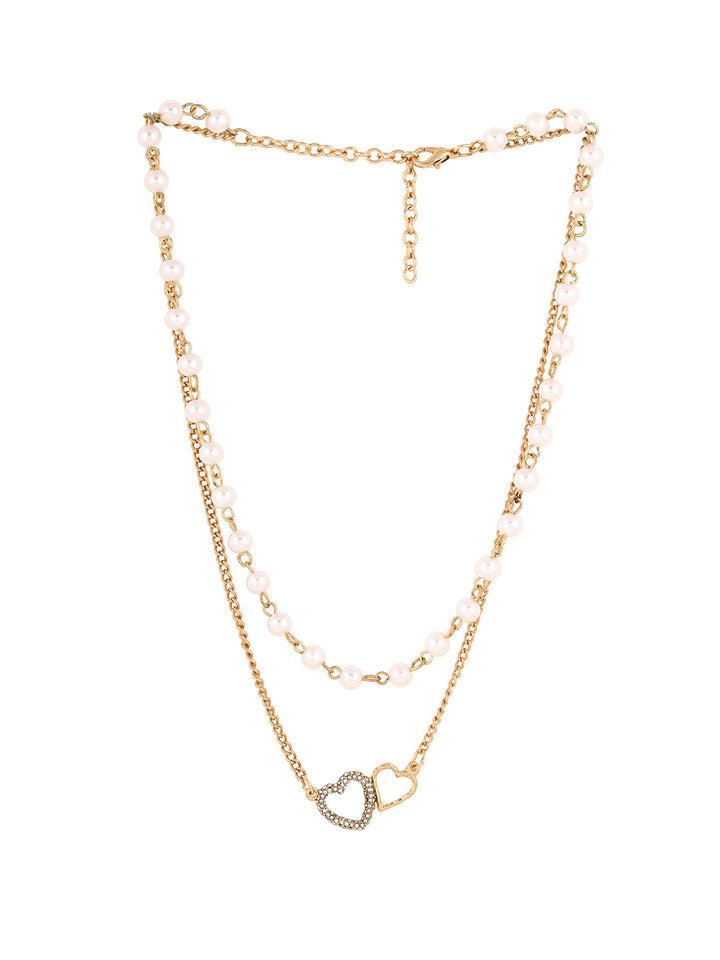 Priyaasi Gold Plated White Pearl Necklace