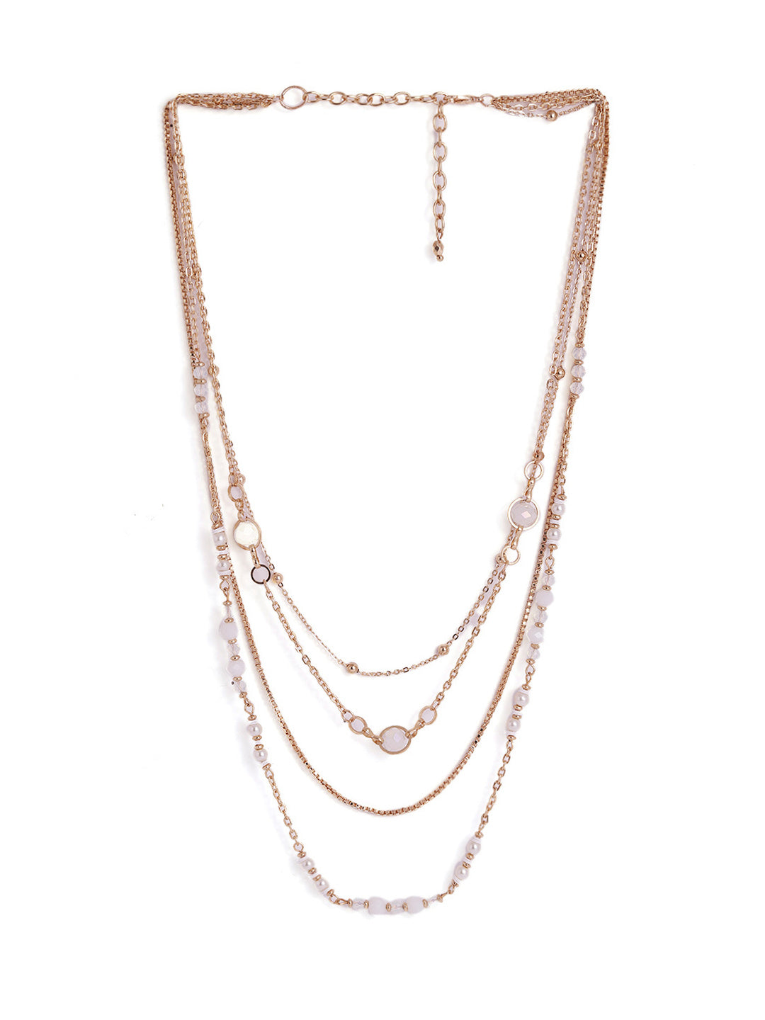 Pearl Four Layered Statement Gold Plated Chain