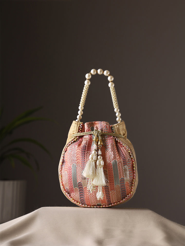 Priyaasi Plastel Pink Potli Bag