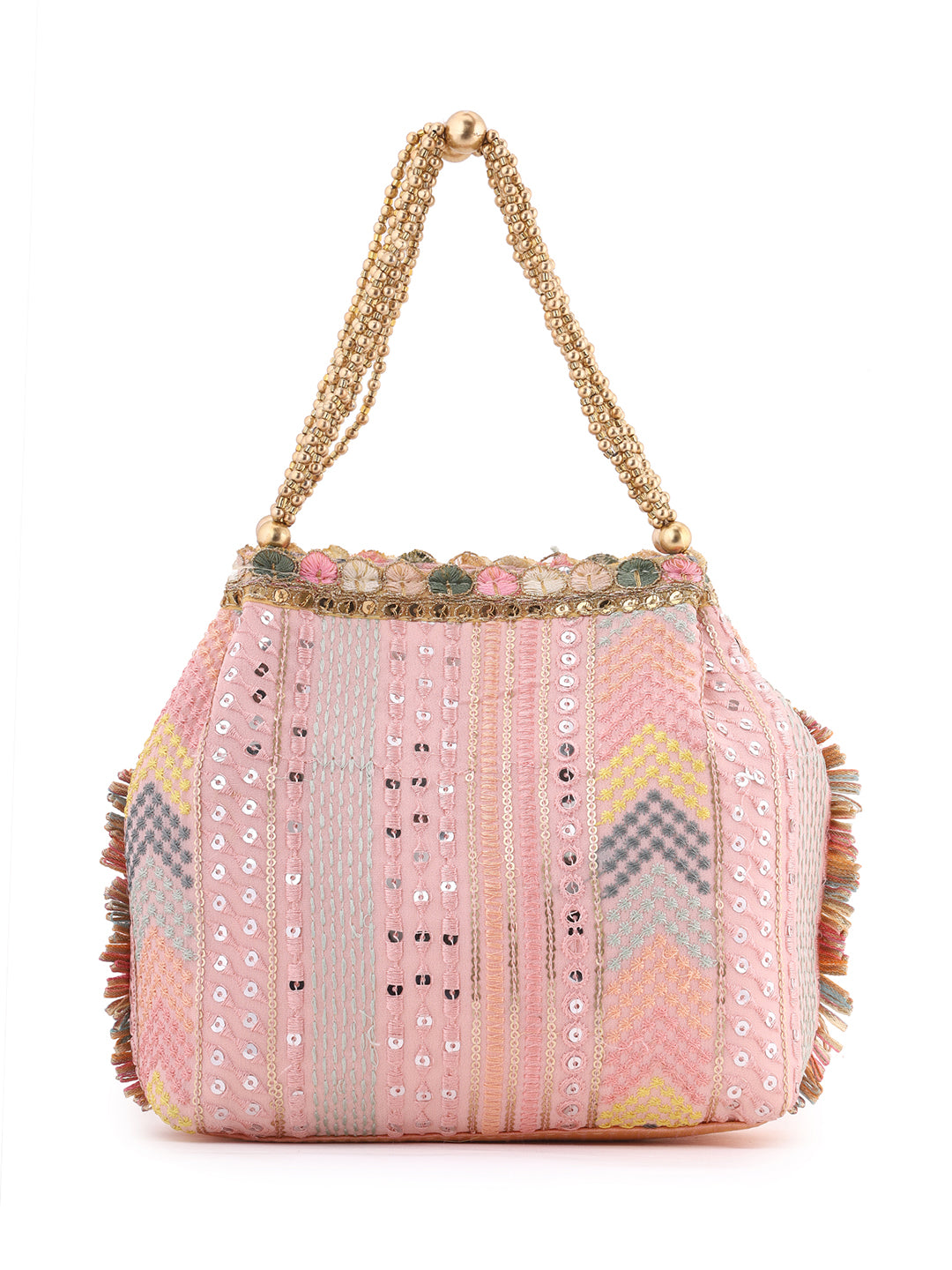 Priyaasi Baby Pink Simple Handy Designary Potli Bag