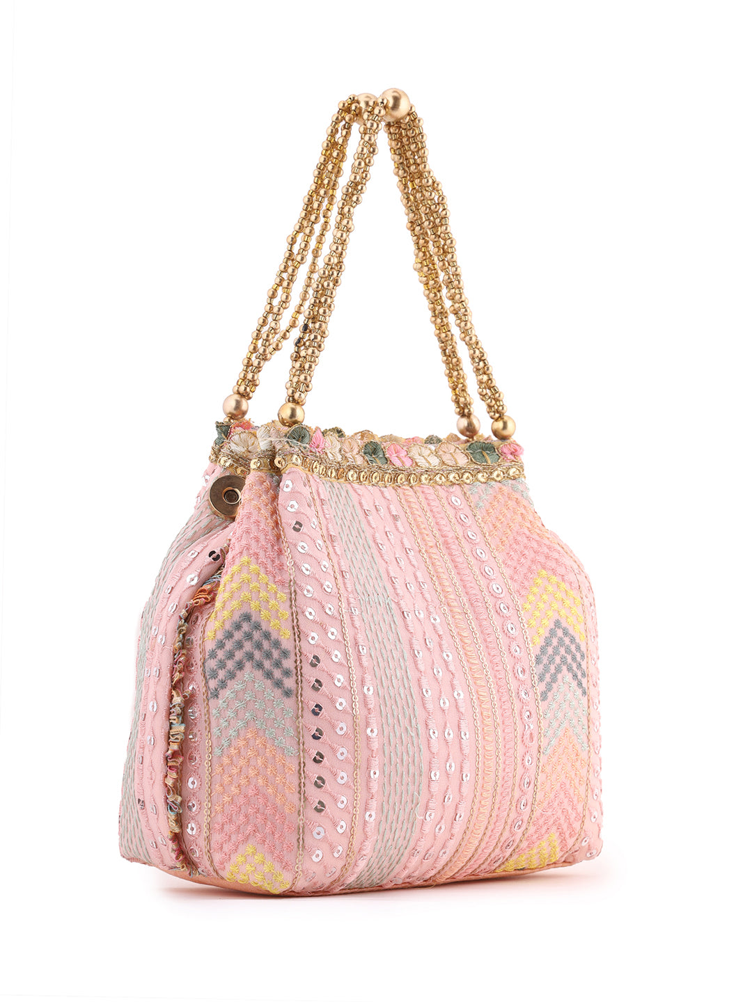 Priyaasi Baby Pink Simple Handy Designary Potli Bag