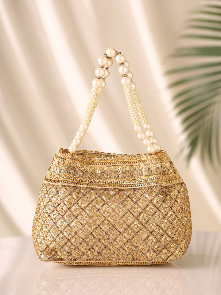 Priyaasi Classic Gold Designary Potli Bag