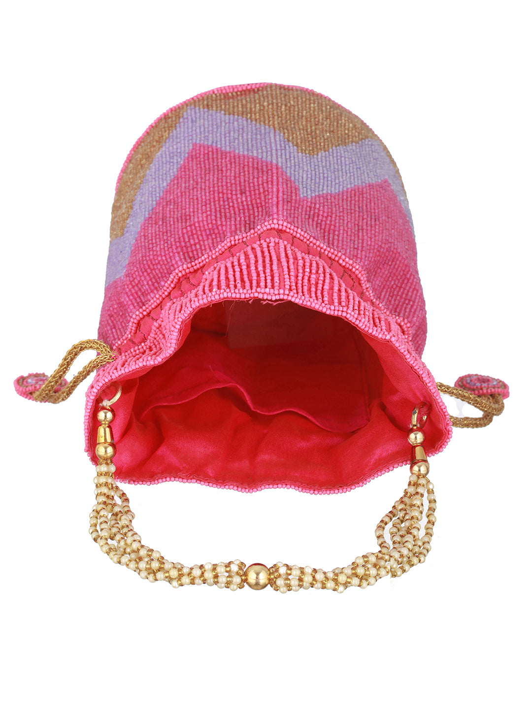 Priyaasi ChevTubes Pink Bling Potli Bag