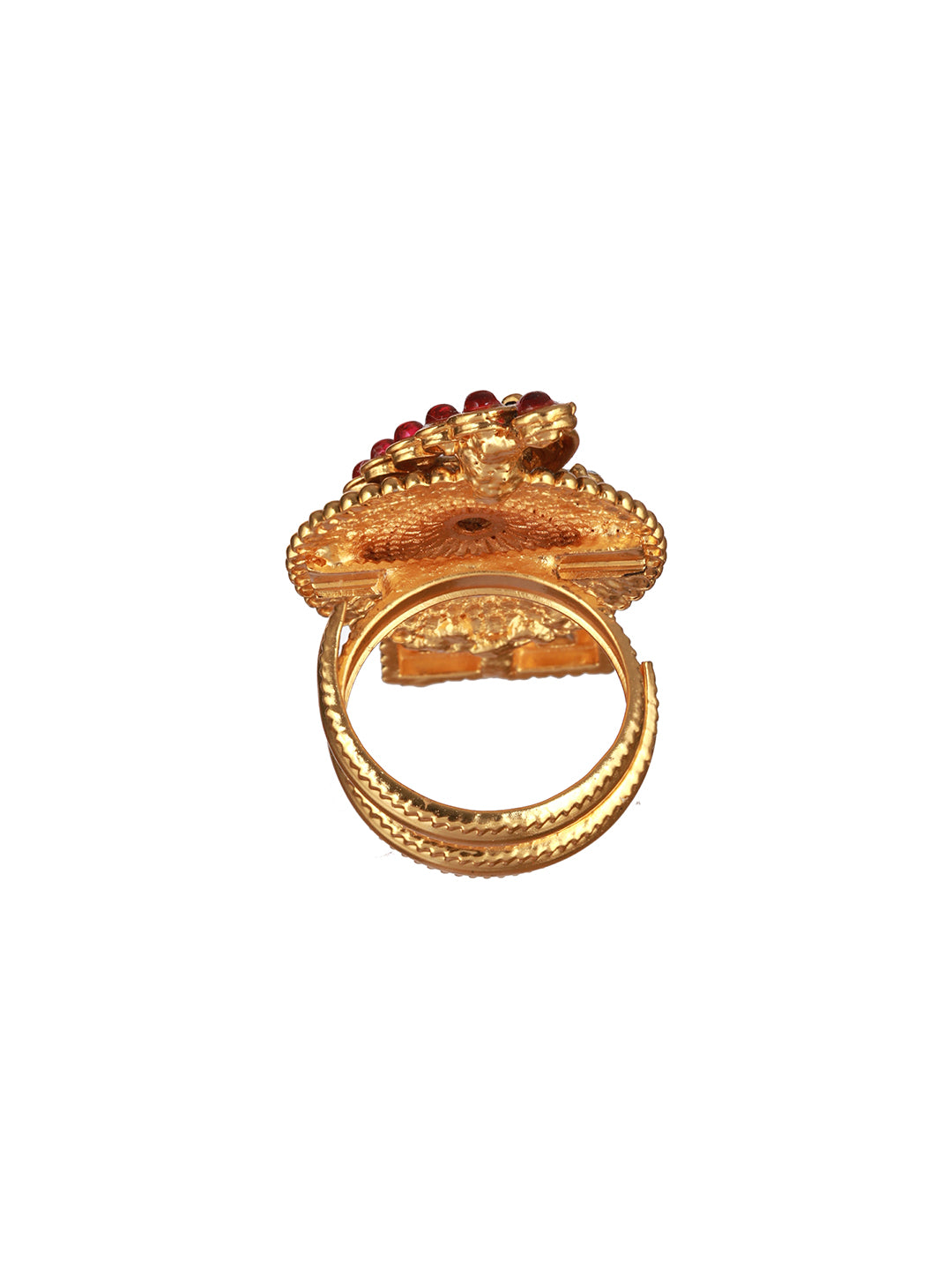 Tilak Gold Red Meenakari Ring – Timeless Indian Jewelry | Aurus