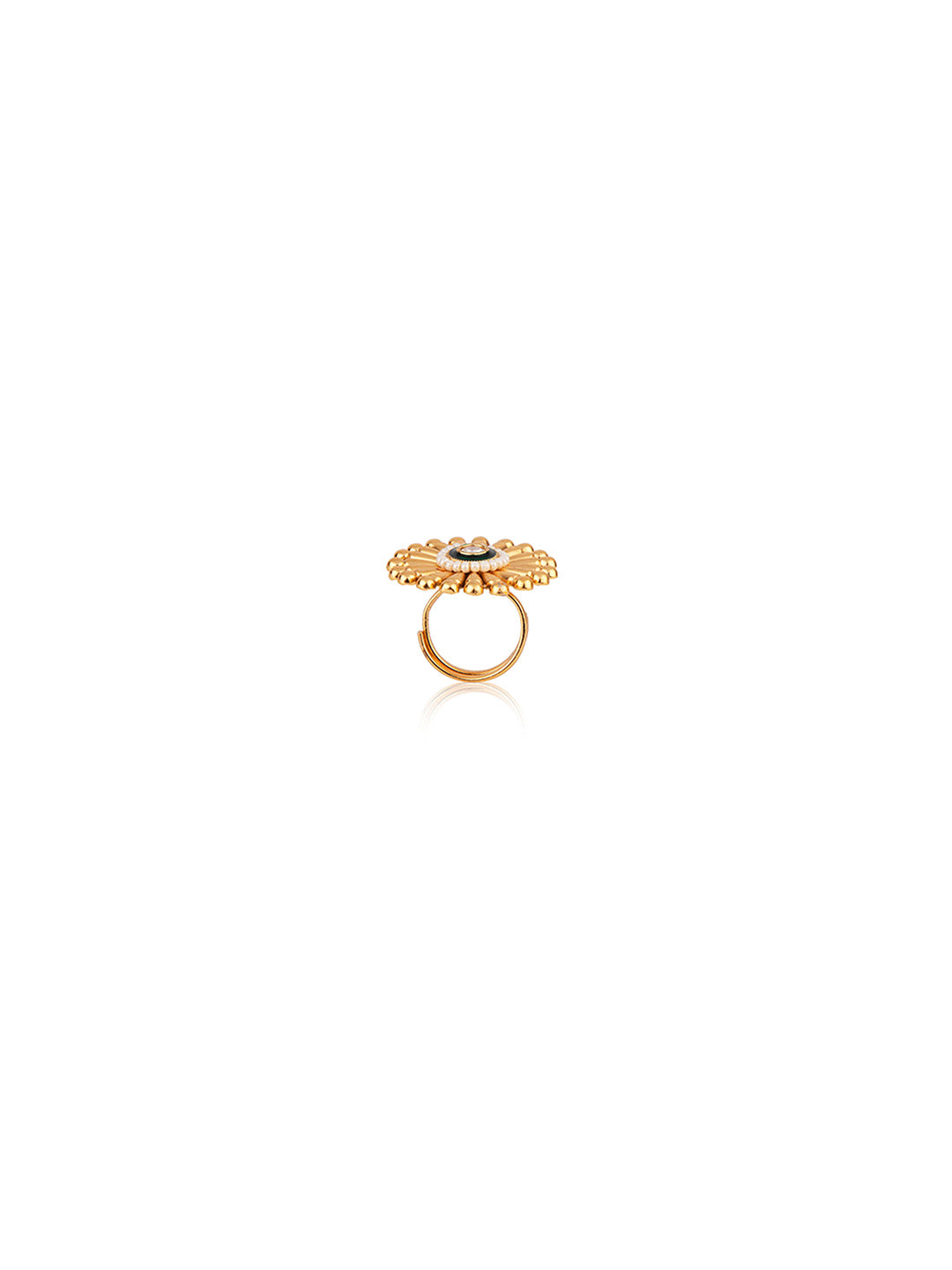Priyaasi Stone Studded Gold Plated Statement Ring