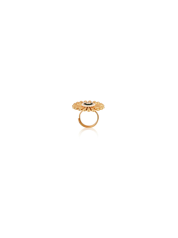 Priyaasi Stone Studded Gold Plated Statement Ring