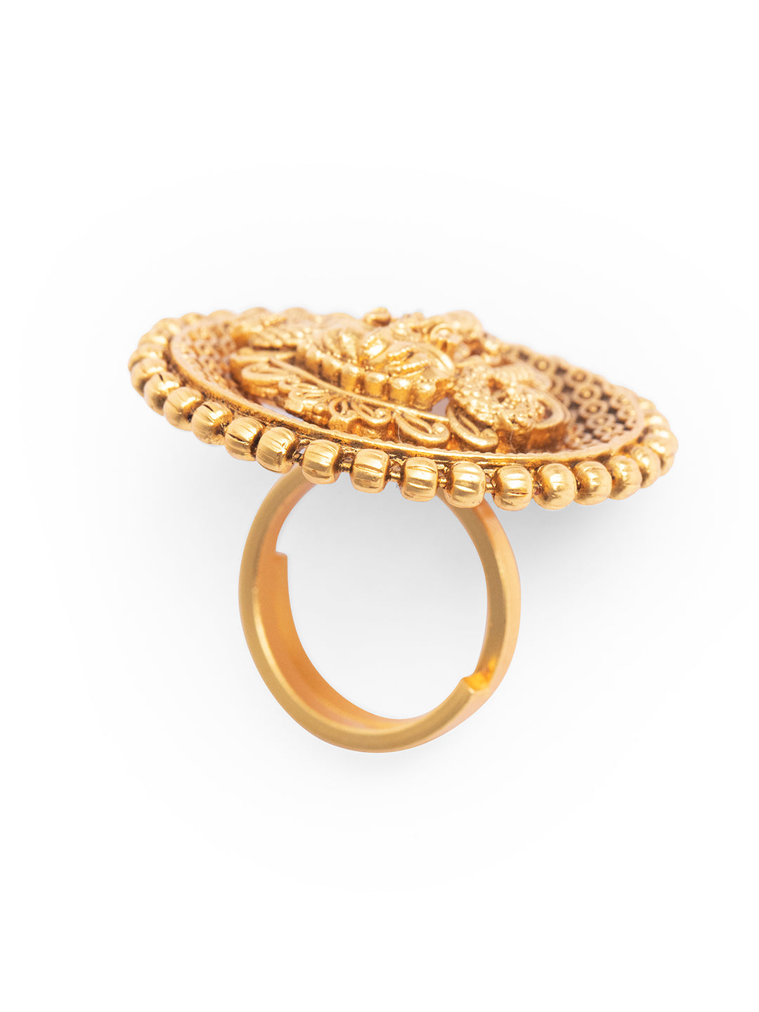 Priyaasi Gold Plated Goddess Laxmi Ring