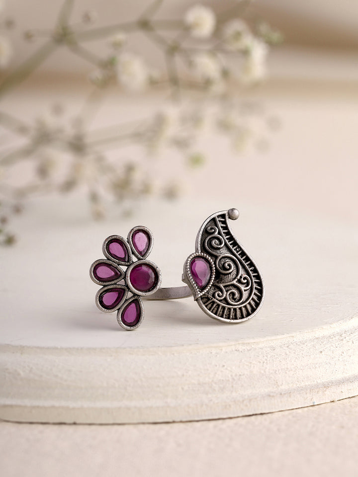 Priyaasi Mango and Floral Ruby Ring