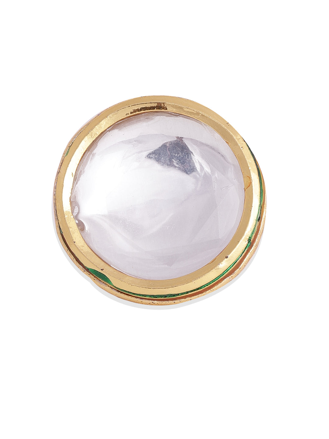 Priyaasi geometric kundan gold plated plain adjustable ring