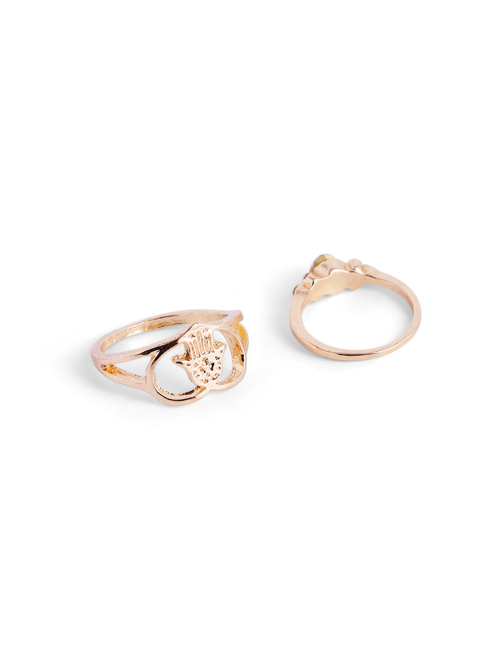 15 Pieces Gold Plated Contemporay Stylish Rings