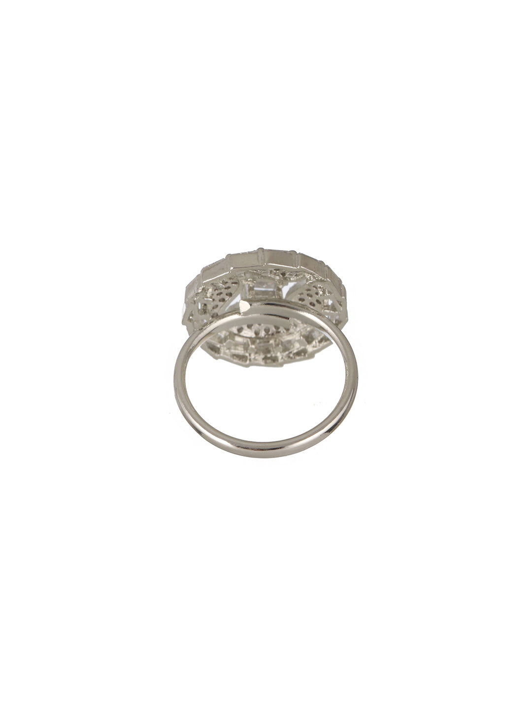Priyaasi Silver Plated American Diamond Ring