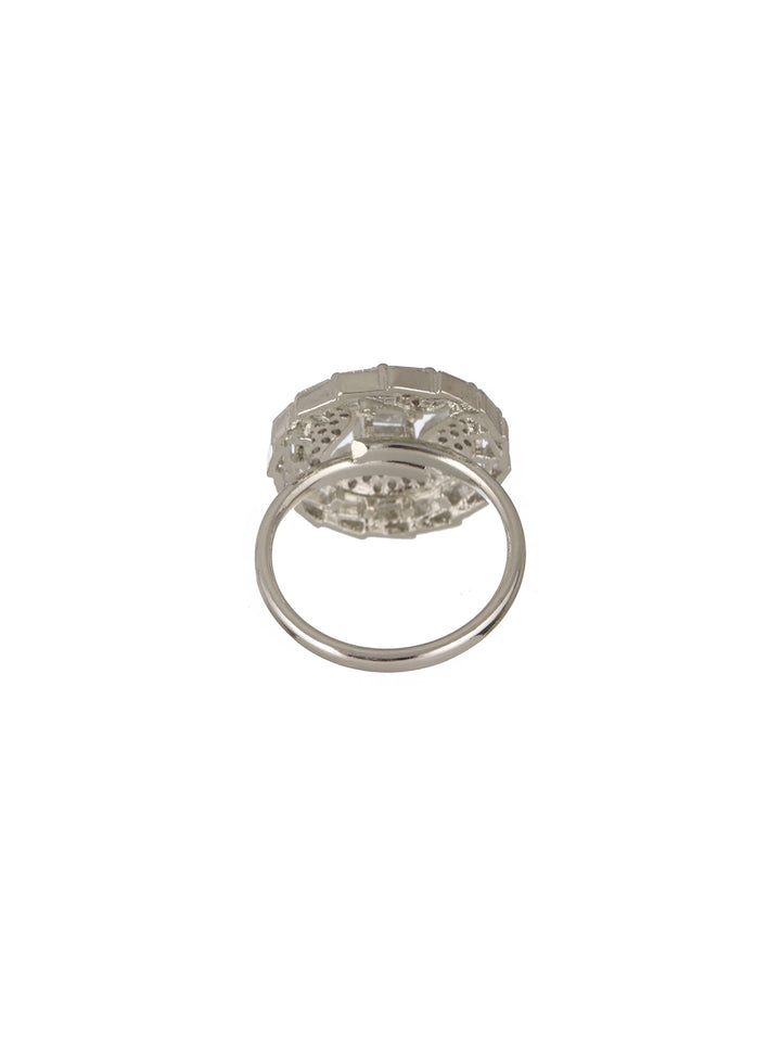 Priyaasi Silver Plated American Diamond Ring