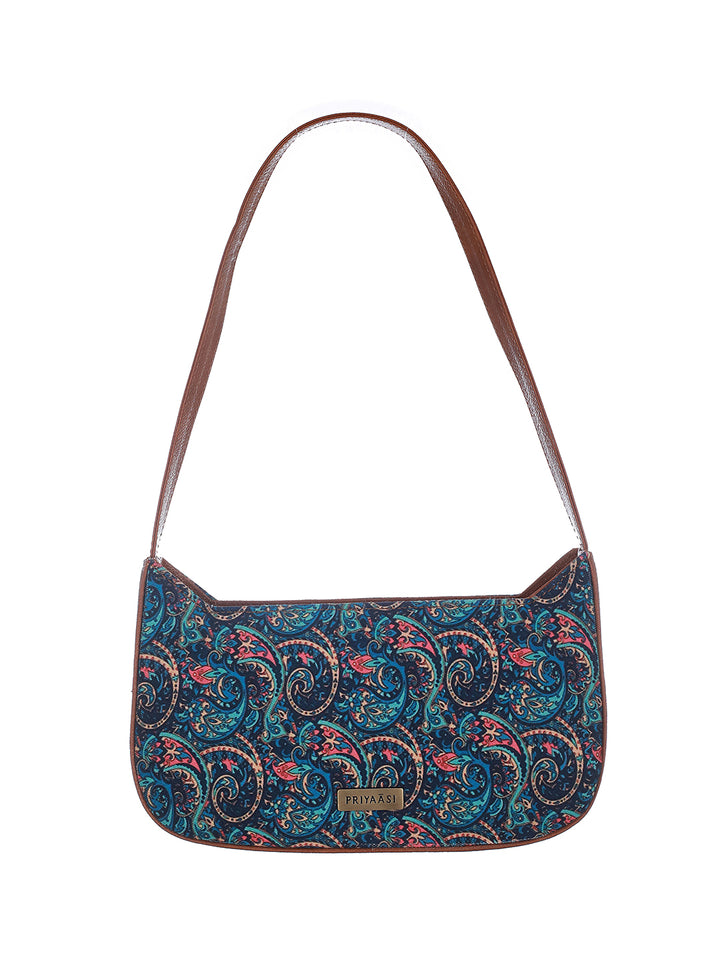 Paisley-Full Multicolor Blue Printed Shoulder Bag