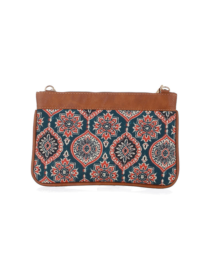 Priyaasi Blue Blossom Multicolor Printed Brown Sling Bag