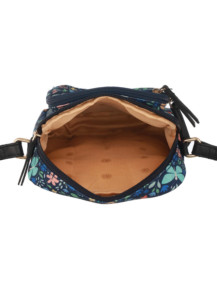 Priyaasi Good Butterfly Blues Floral Printed Crossbody Sling Bag