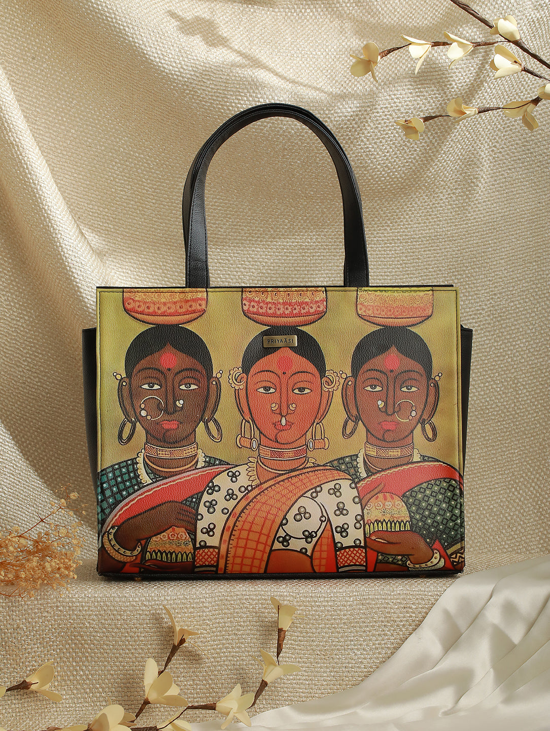 Tribal Tri Devis Digital Print Tote Bag Priyaasi