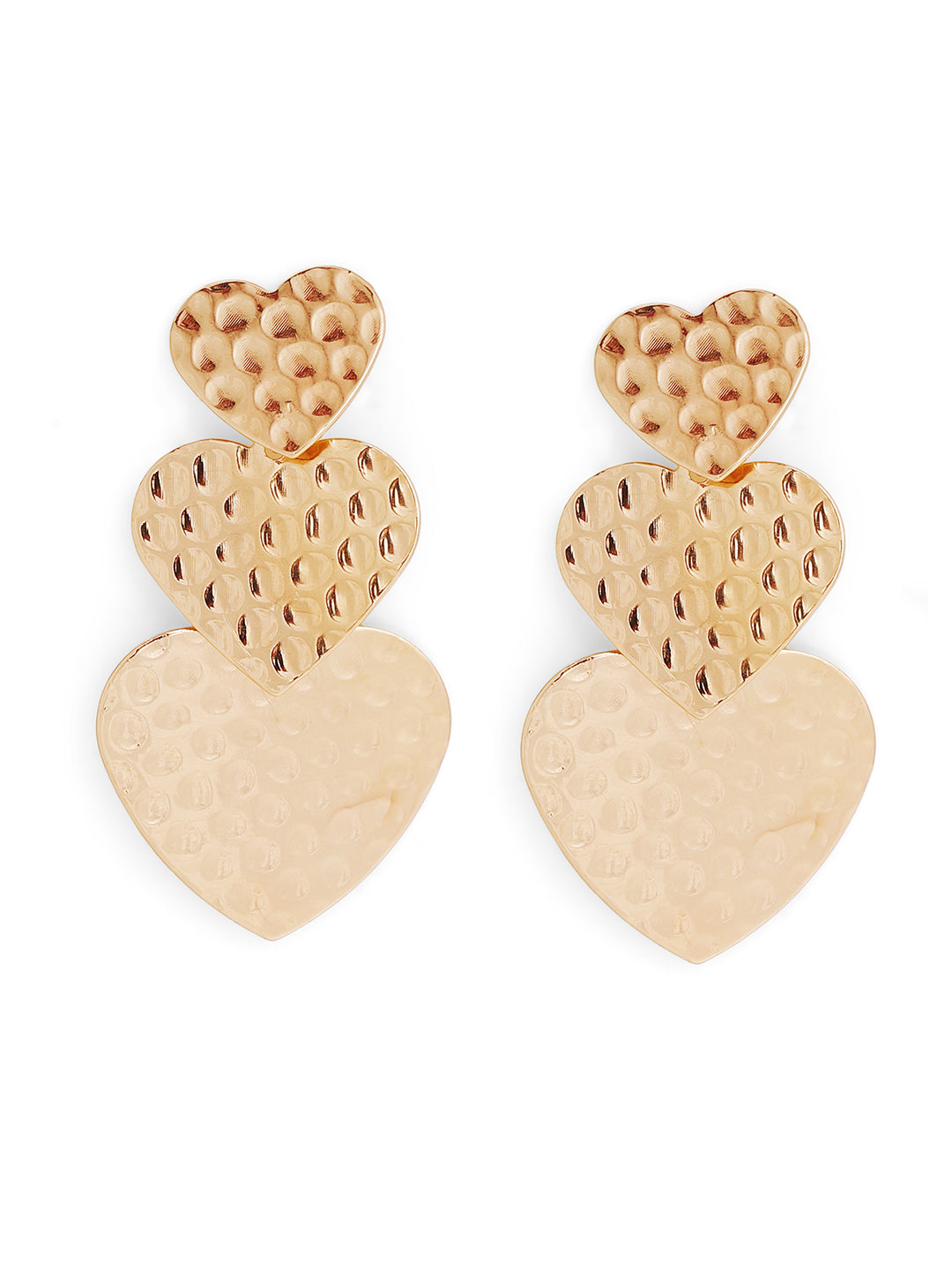 Priyaasi Gold Plated Heart-Shaped Drop Earrings